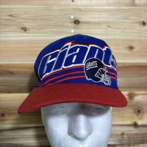 Vintage 90s Reebok New York Giants Snapback Hat Cap NFL Pro Line Wool Blue Red